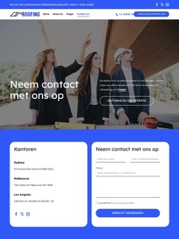 Contactpagina Dakbedekkingsbedrijf - Mockup Voor Webpagina'S Maken