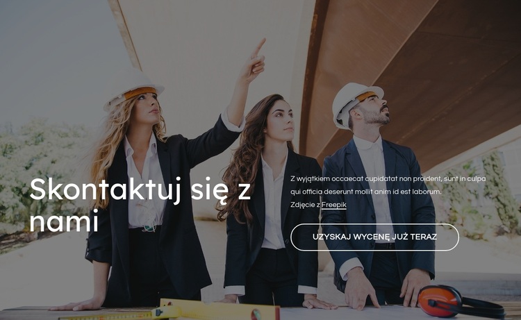 Skontaktuj się z nami blok dla firmy budowlanej Motyw WordPress
