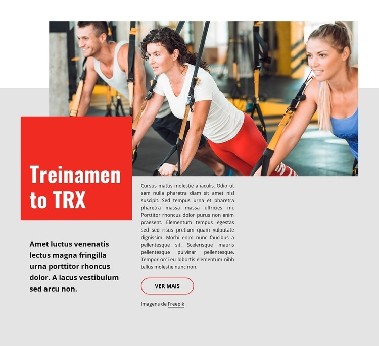 Treinamento TRX Maquete do site