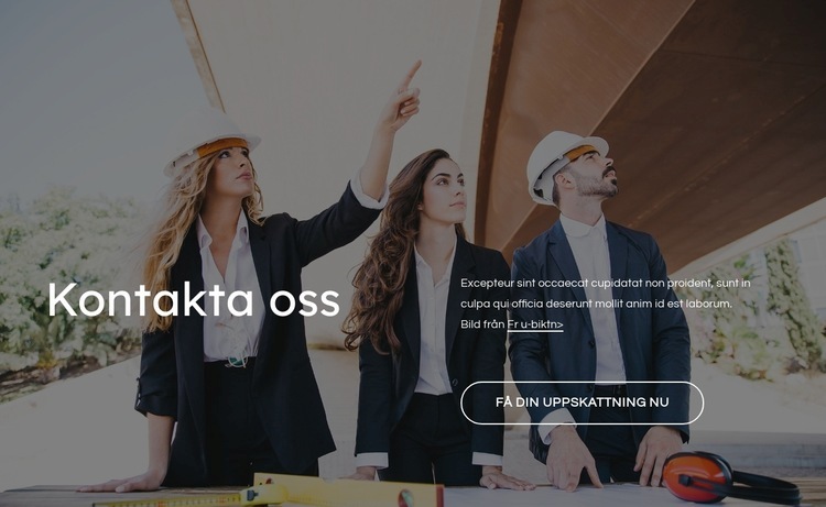 Kontakta oss block för byggfirma HTML-mall