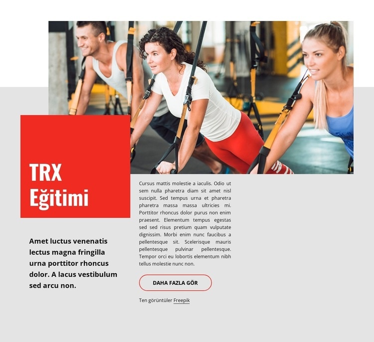 TRX eğitimi Bir Sayfa Şablonu