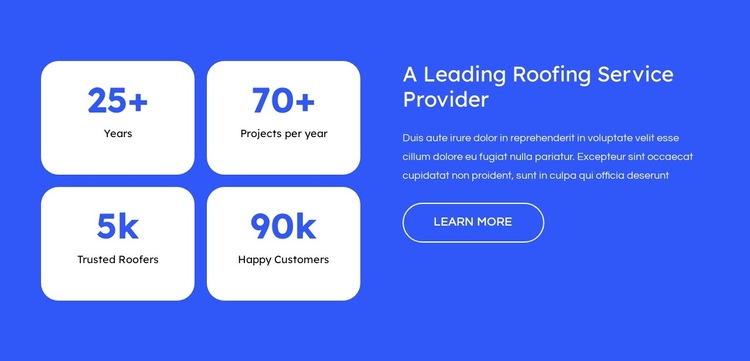 A leading roofing service provider Website Builder Software