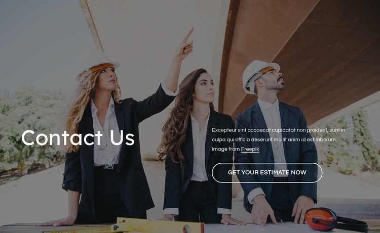 Contact us block for building company Wysiwyg Editor Html 