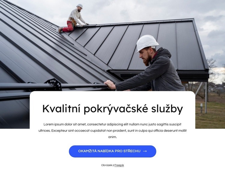 Kvalitní pokrývačské služby Šablona webové stránky