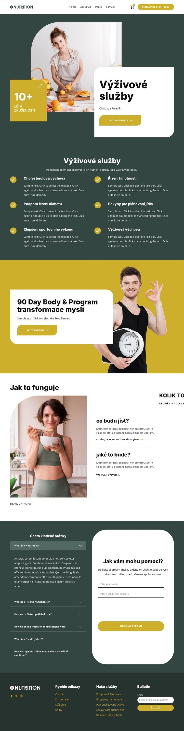 Výživové služby Šablona webové stránky