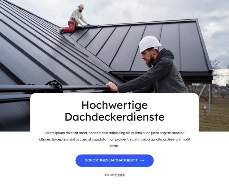 Hochwertige Dachdeckerdienste HTML-Vorlage