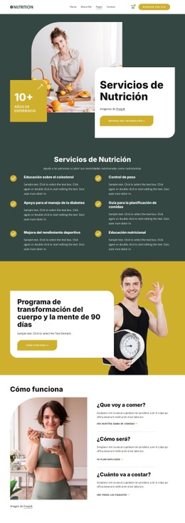 Servicios de nutrición Plantillas CSS