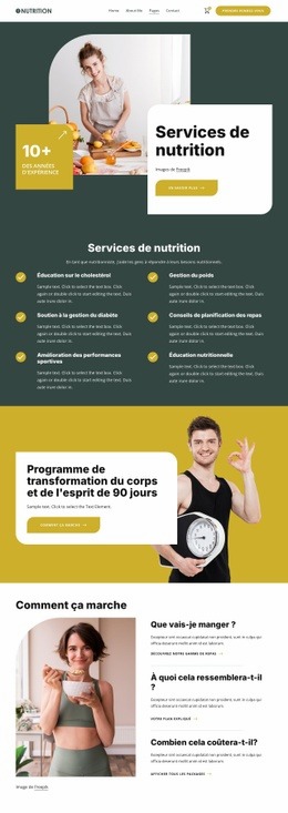 Services de nutrition Conceptions de sites Web