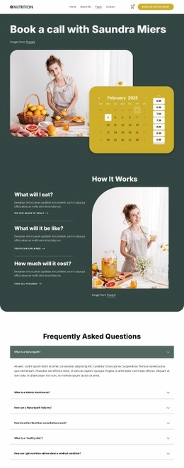 Nutrition Consultations - Responsive Homepage Design