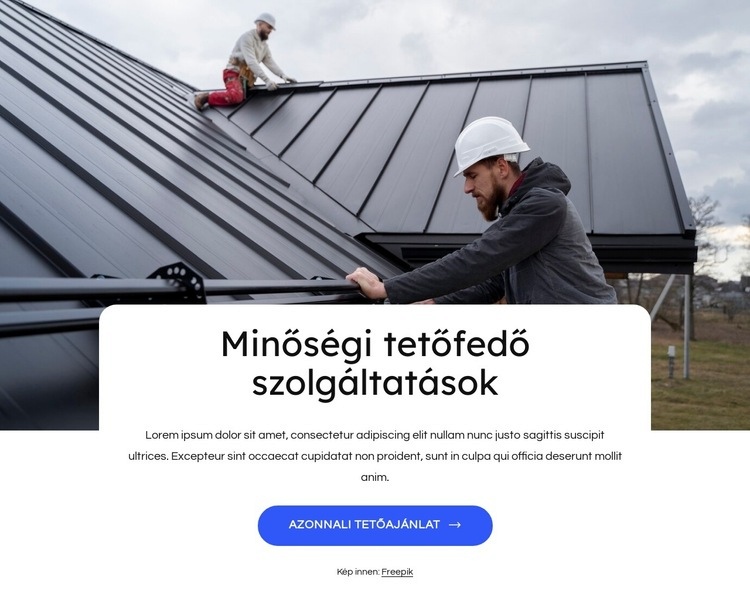 Minőségi tetőfedési szolgáltatások Weboldal sablon