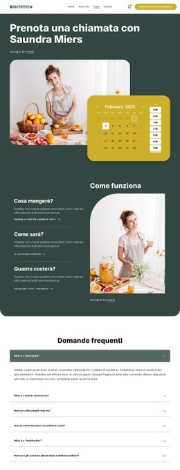 Consulenze nutrizionali Disegni del sito web