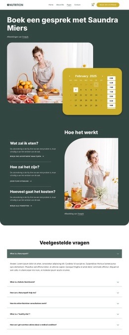 Responsieve Websjabloon Voor Voedingsconsulten
