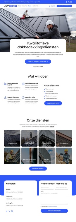 Betrouwbare Dakoplossingen - Professionele Websitesjabloon