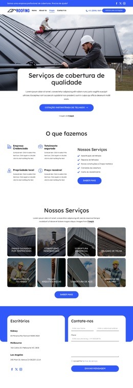 Modelo Web Responsivo Para Soluções De Cobertura Confiáveis