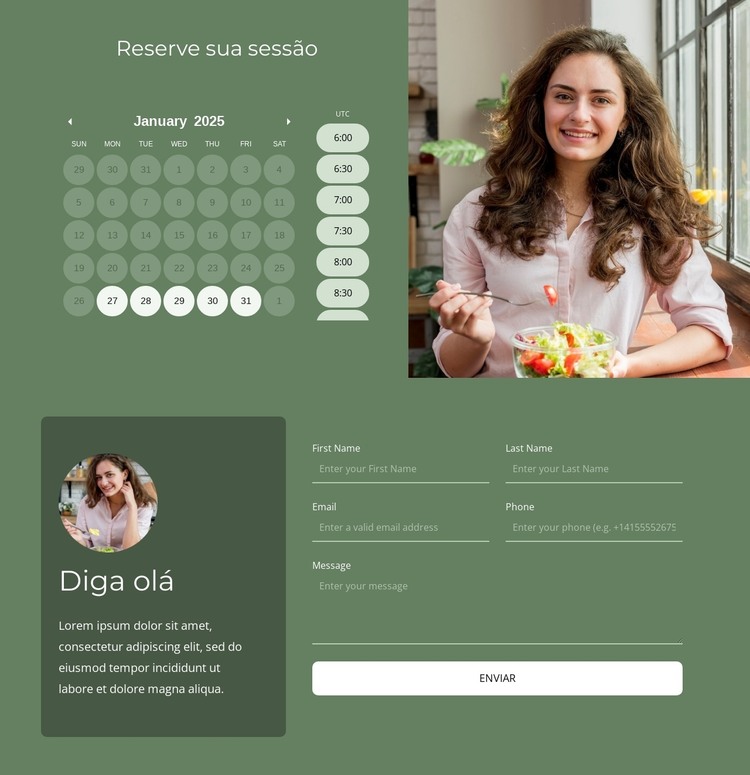 Obtenha treinamento nutricional personalizado Modelo HTML