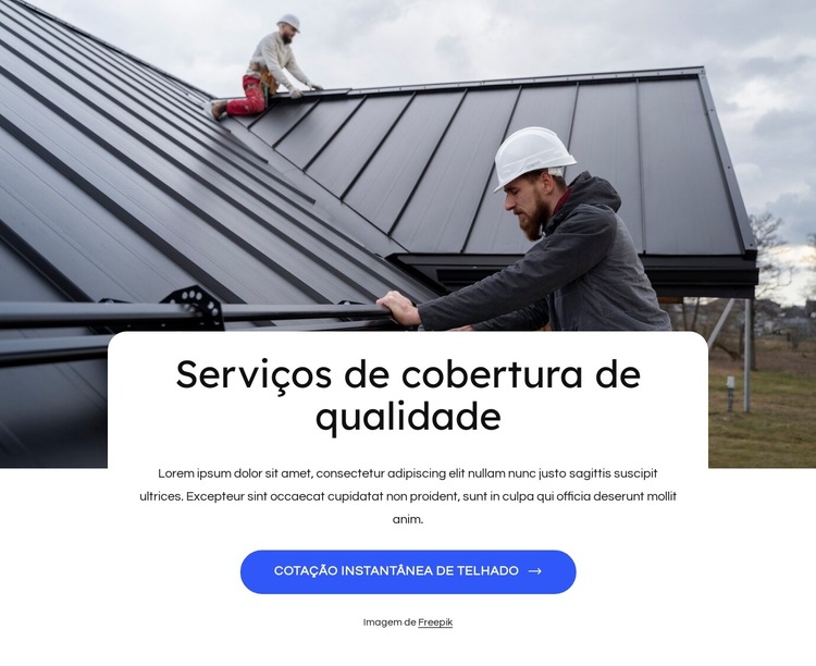 Serviços de cobertura de qualidade Modelo de site