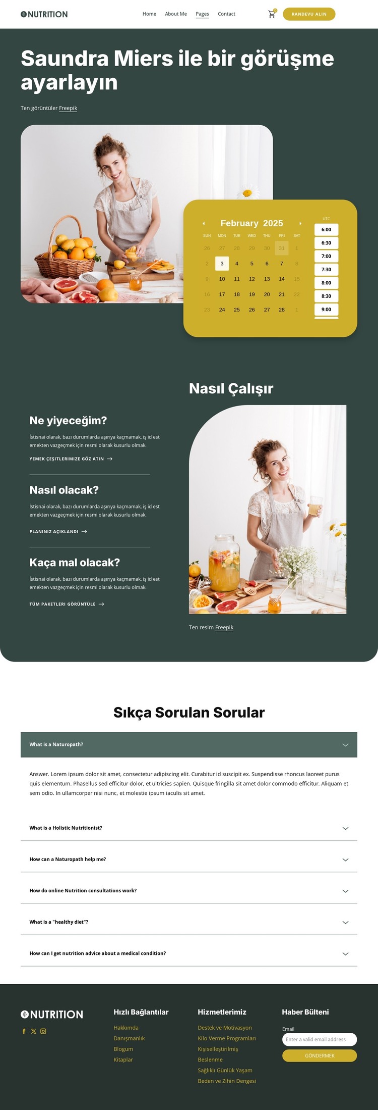 Beslenme danışmanlığı HTML Şablonu