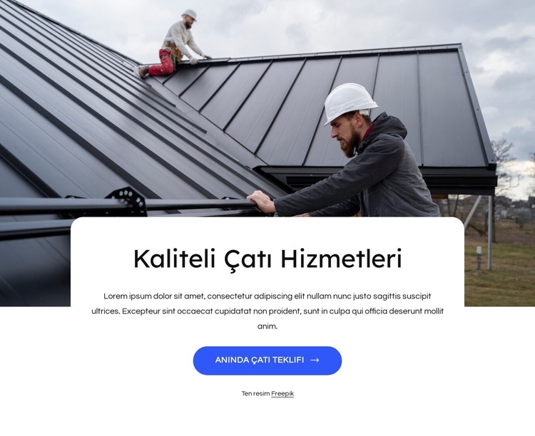 Kaliteli çatı hizmetleri Web Sitesi Şablonu