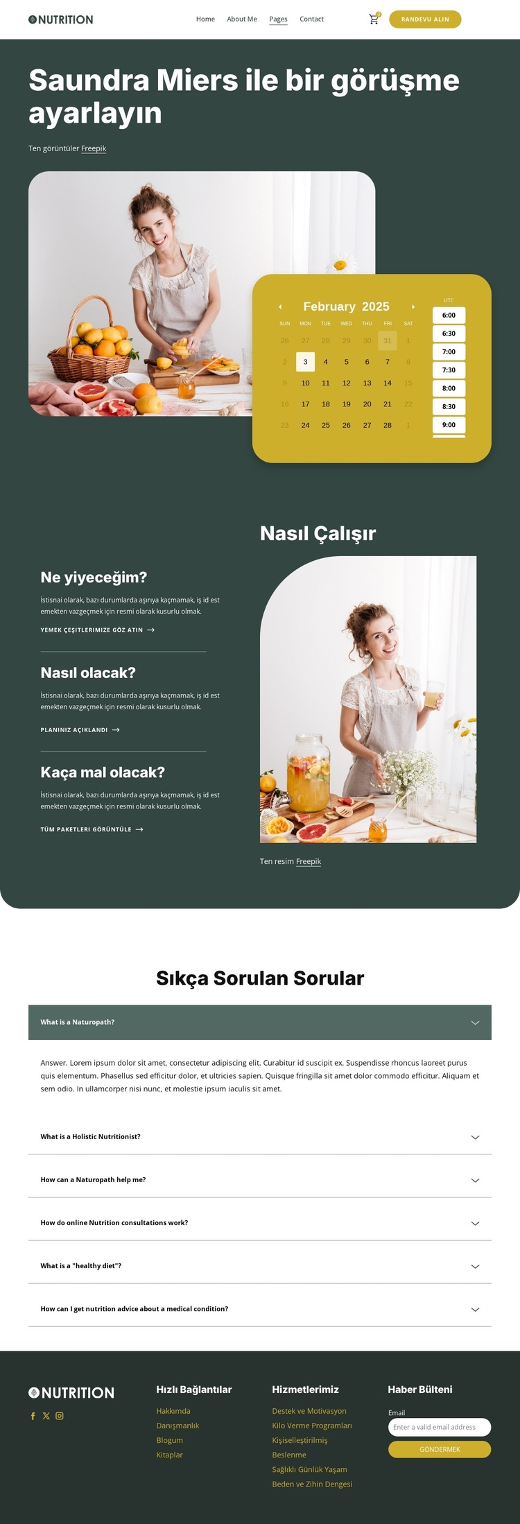 Beslenme danışmanlığı WordPress Teması
