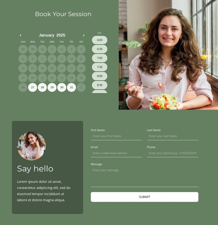 Get personalized nutrition coaching Website Template