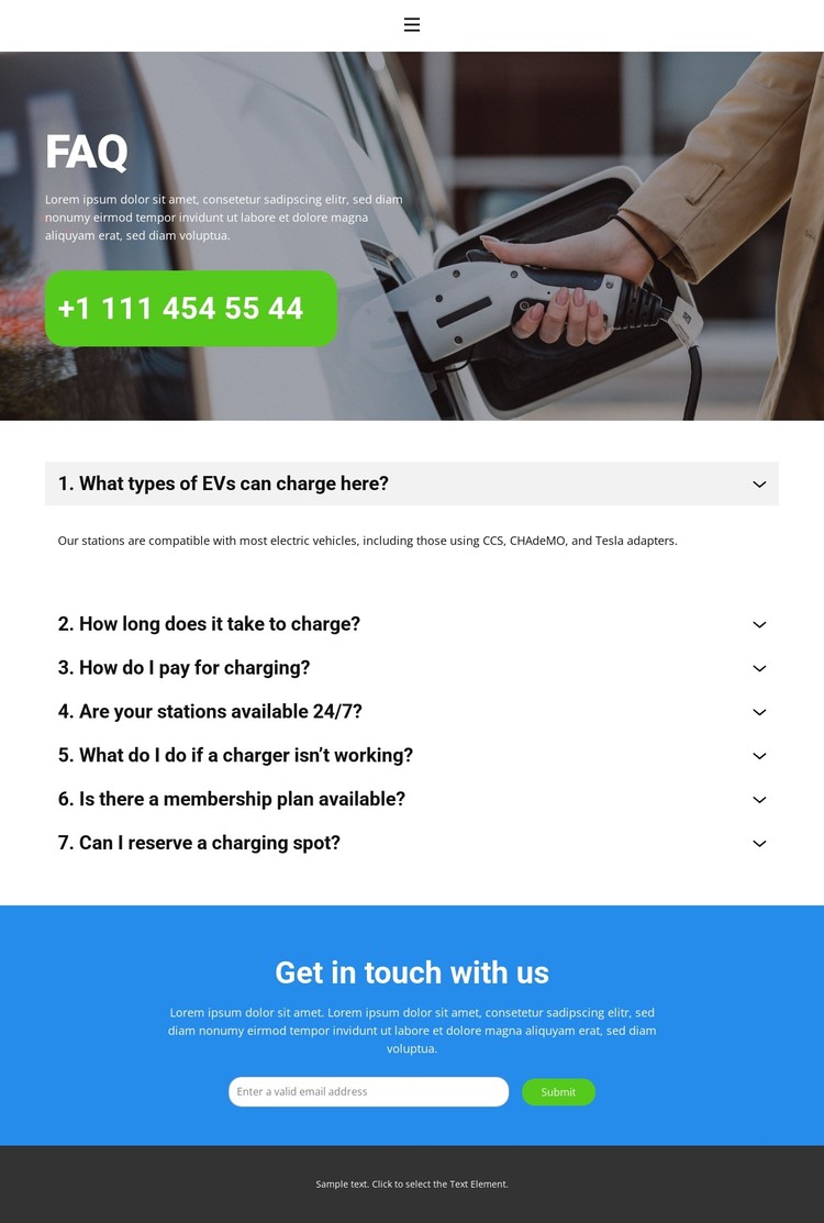 Electric Vehicle Charging CSS Template