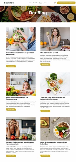 Ernährungsblog – Kostenloses Professionelles Joomla-Template