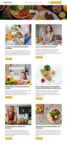 Blog De Nutrición - Diseño De Sitios Web Gratuito