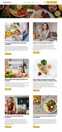 SEO De Página De Destino Para Blog De Nutrición