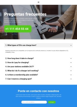 Electric Vehicle Charging Plantilla De Sitio Web CSS