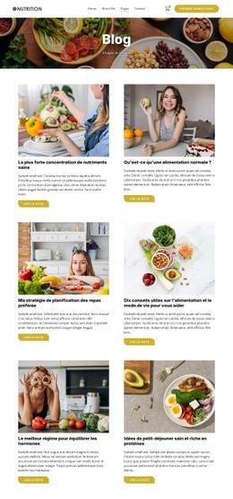 Blog Sur La Nutrition - Conception De Sites Web Gratuite