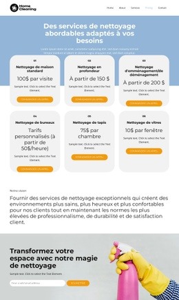 Tarifs Des Services De Nettoyage – Modèles De Sites Web Réactifs