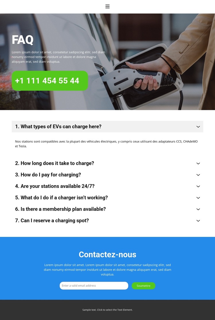 Electric Vehicle Charging Modèle HTML