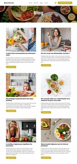 Blog Sur La Nutrition - Modèle Ultime D'Une Page