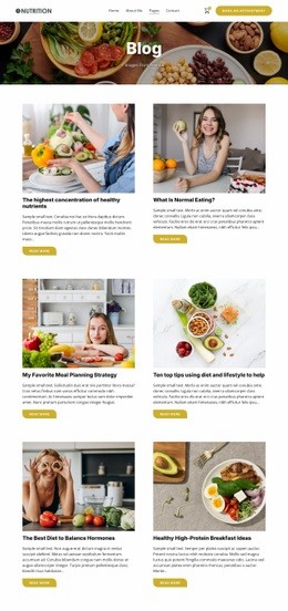 Most Creative Homepage Design For Nutrition Blog