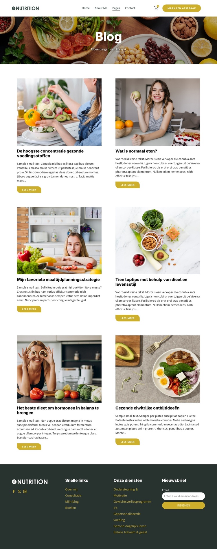 Voedingsblog WordPress-thema