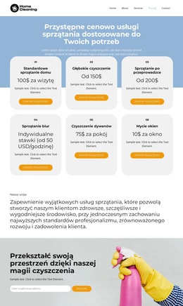 Cennik Usług Sprzątania - Piękny Motyw WordPress