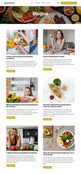 Blog De Nutrição - Modelo Customizável