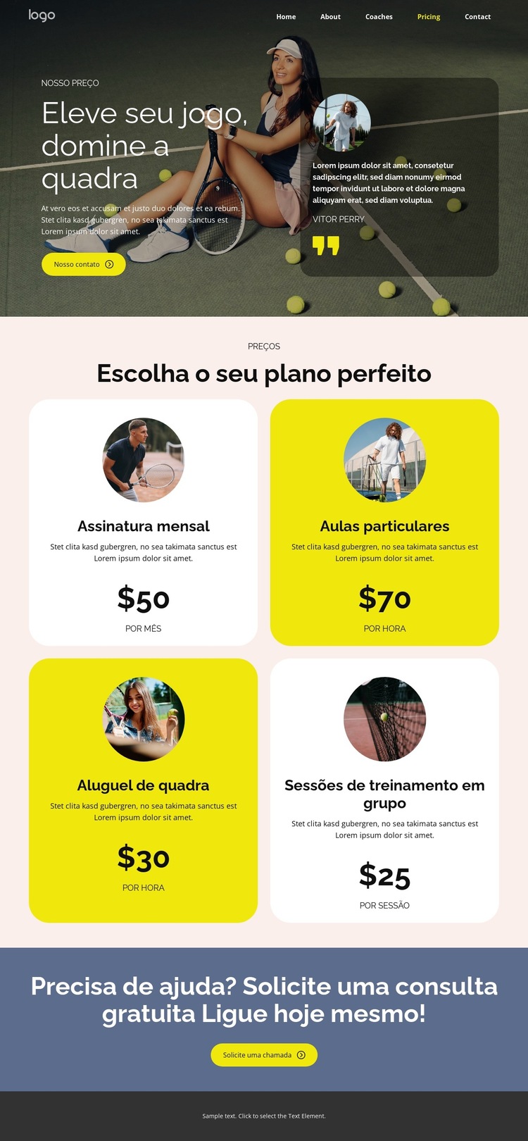 Eleve seu jogo Modelo de site