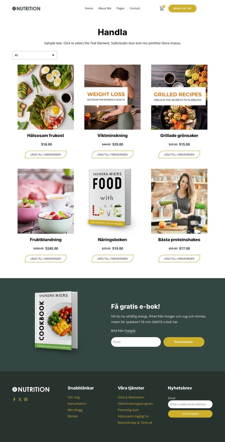 Näringsbutik HTML-mall