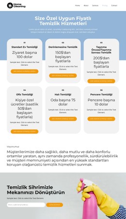 Temizlik Hizmetleri Fiyatlandırması Için CSS Menüsü