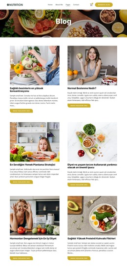 Beslenme Blogu - Temel HTML Şablonu
