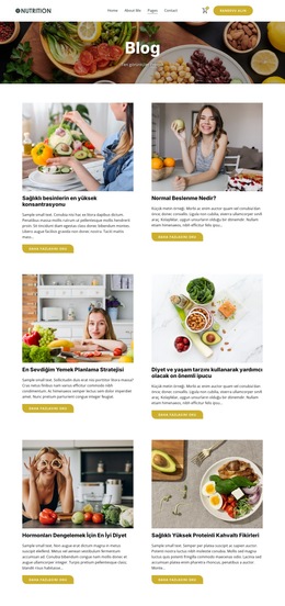 Beslenme blogu Web Sitesi Şablonları