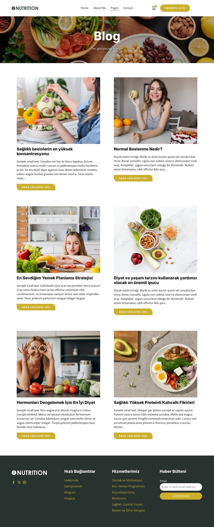Beslenme blogu WordPress Teması