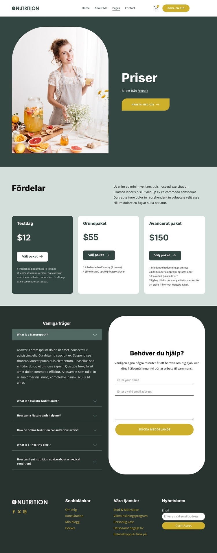 Näringsprislista HTML-mall
