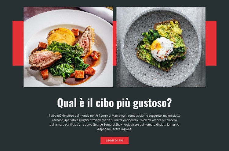 Ristorante italiano di pasta Mockup del sito web