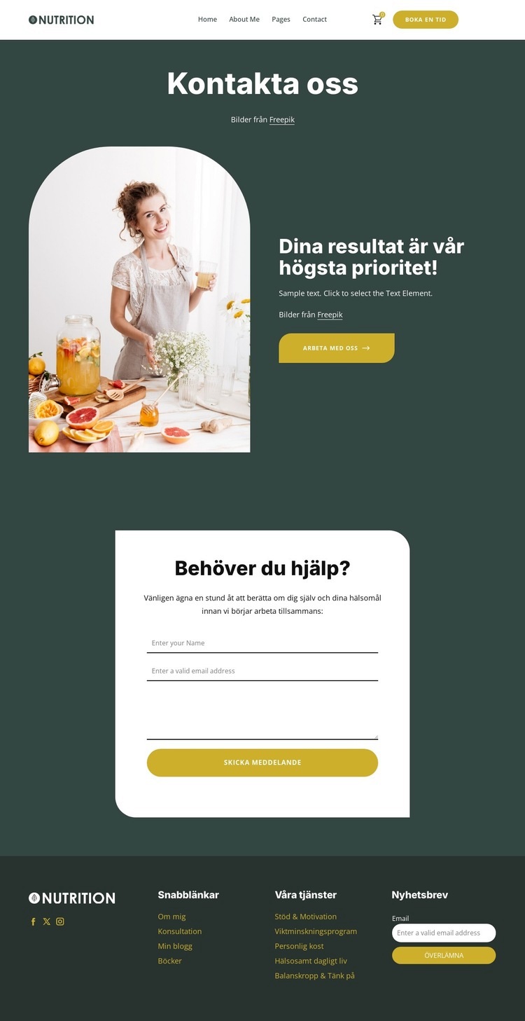 Din friskvårdsresa börjar här HTML-mall