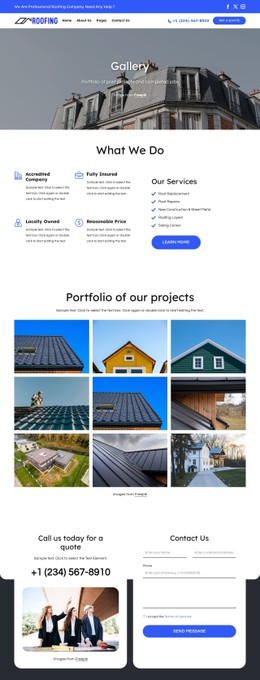 Roofing Portfolio And Projects Free CSS Website