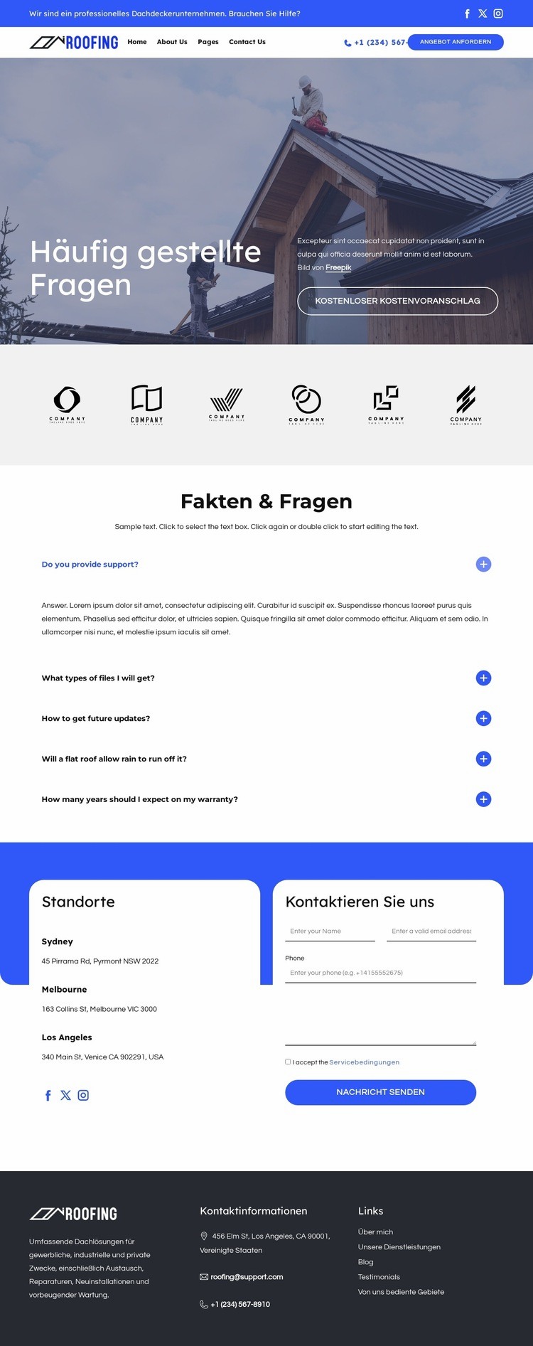 Gewerbliche Industriedächer Vorlage