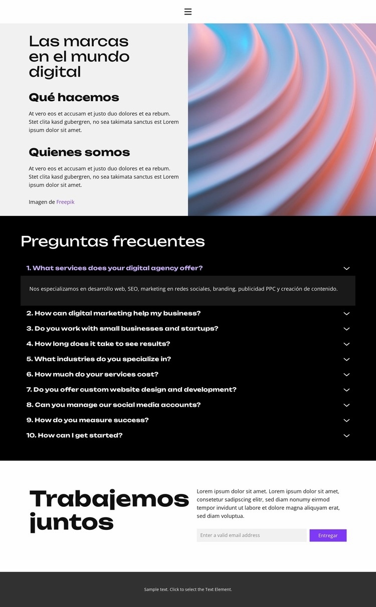 El marketing digital aumenta Página de destino