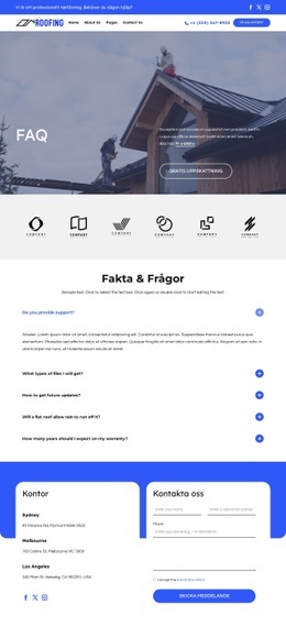 Kommersiell industriell takläggning Webbplatsmallar